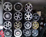 Wheel Rack of high line wheels, mostly forged and lightweight sets like Volk Racing and Gramlights