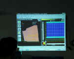 AEM programming software projected on the wall of the facility