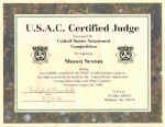 USAC Certified Judge certificate