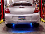 Rear view of Wings West body kit with Plasma Glow undercarriage lighting