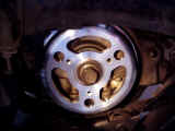 Closeup of Unorthodox Racing crankshaft pulley