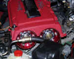 Valve cover with cam gears exposed