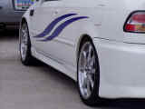Rear quarter view after installation of suspension components