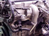 GReddy 18G turbocharger installed on turbo manifold