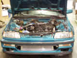 GReddy front mount intercooler after bumper modified and reinstalled