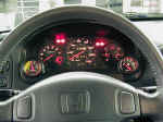 Instrument cluster with Gaugeworks gauge cluster with Autometer gauges in 2000 Honda Civic Si
