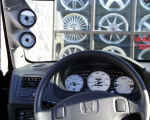 GReddy gauges on left pillar of 96-98 Honda Civic