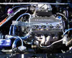 Closeup of turbo D16 engine