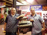 Jeremy and David with completed engine