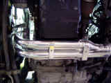 View of header's b-pipe from underneath