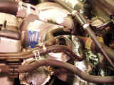 Closeup of compressor side of GReddy turbocharger