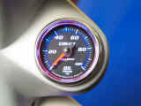 Autometer Cobalt Series Oil Pressure Gauge mounted in custom pillar mount