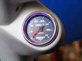 Autometer Cobalt Series Boost Gauge mounted in custom pillar mount