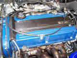 Custom blue valve cover with Carbign Craft carbon fiber coil cover