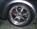 Volk Racing GT7 installed after painting caliper