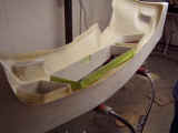 Inside view of the ViS Racing front bumper after modifications were complete
