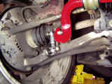Hotchkis front swaybar installed with Hotchkis end links with spherical bearings