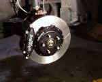 Front Wilwood 4 piston two piece slotted big brake system installed