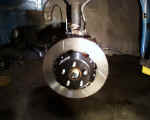 Test fitting Wilwood two piece slotted rotor to hub to test for clearances