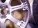 Spoke and lip closeup of Volk Racing GT7 18"x9" front Supra wheel