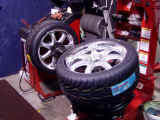 Mounting and RoadForce balancing Toyo T1S tires on Volk Racing GT7 wheels to fit Supra