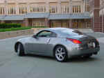 Rear quarter view of Kevin's Z with his Mercury Silver Volk Racing TE37's with Toyo T1S tires
