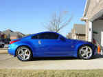 Side view of Michael's Z with Mercury Silver Volk Racing GT-C wheels