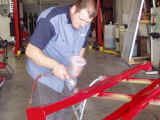 Side skirts being clear coated