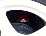 Coilovers can be seen through Lenso wheel
