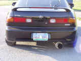 Rear view of vehicle after installation of Espelir JGT500 exhaust system